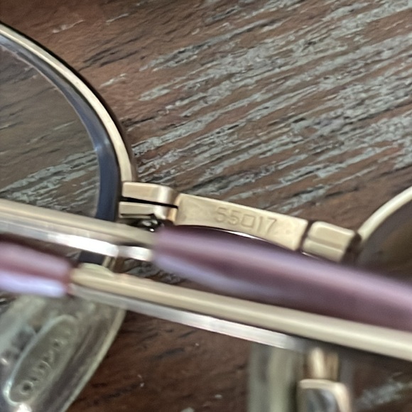 Seiko T358 pure titanium pink and gold full rim eyeglasses with black hard case - Picture 16 of 16